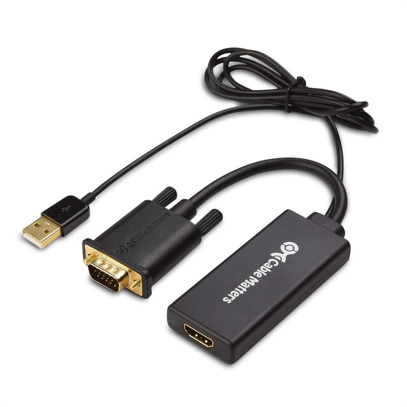 CableMatters VGA to HDMI Adapter for Monitor and TV (VGA to HDMI Converter) with Audio Support - Image 1