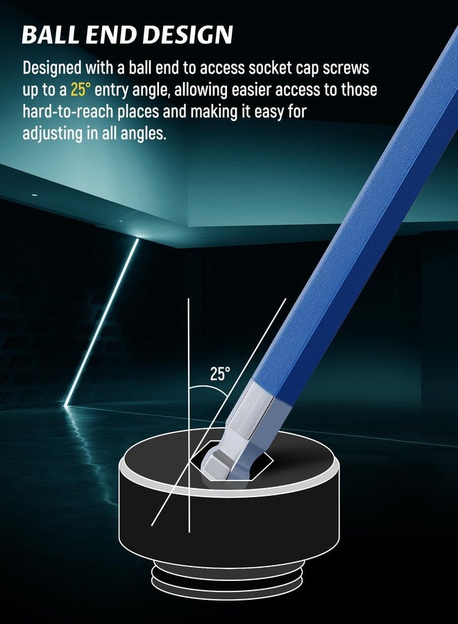 Lichamp مجموعة مفاتيح ألين قوس قزح من ليشامب، 37 قطعة، مجموعة مفاتيح سداسية توركس مترية مع ذراع قصير وطويل قابل للطي بألوان زاهية، طرف كروي وطرف توركس، متري من 1.5 إلى 10 مم، من T10 إلى T50 - Image 4