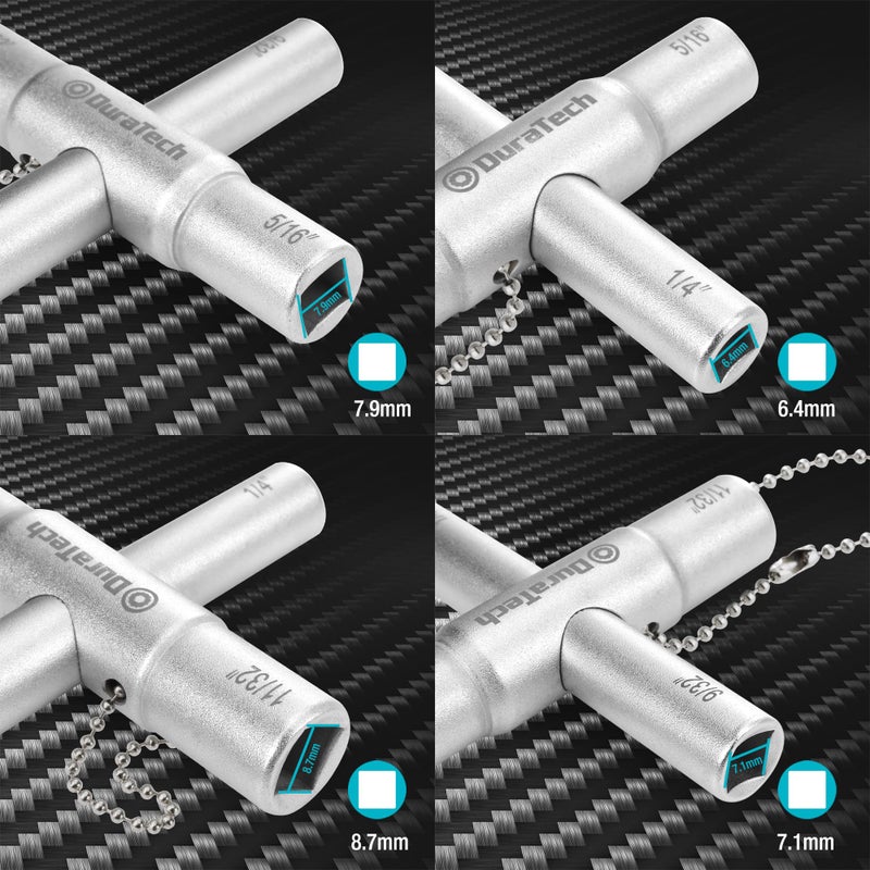 DURATECH 4 Way Sillcock Key Set, 1/4", 9/32", 5/16", 11/32", 2-Pack, for Valve, Faucet, and Spigots - Image 2