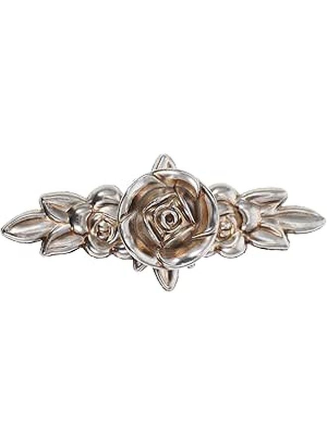 Vintage Floral Zinc Alloy Cabinet Knob with Backplate Ivory White Drawer Pull Handle - Image 1