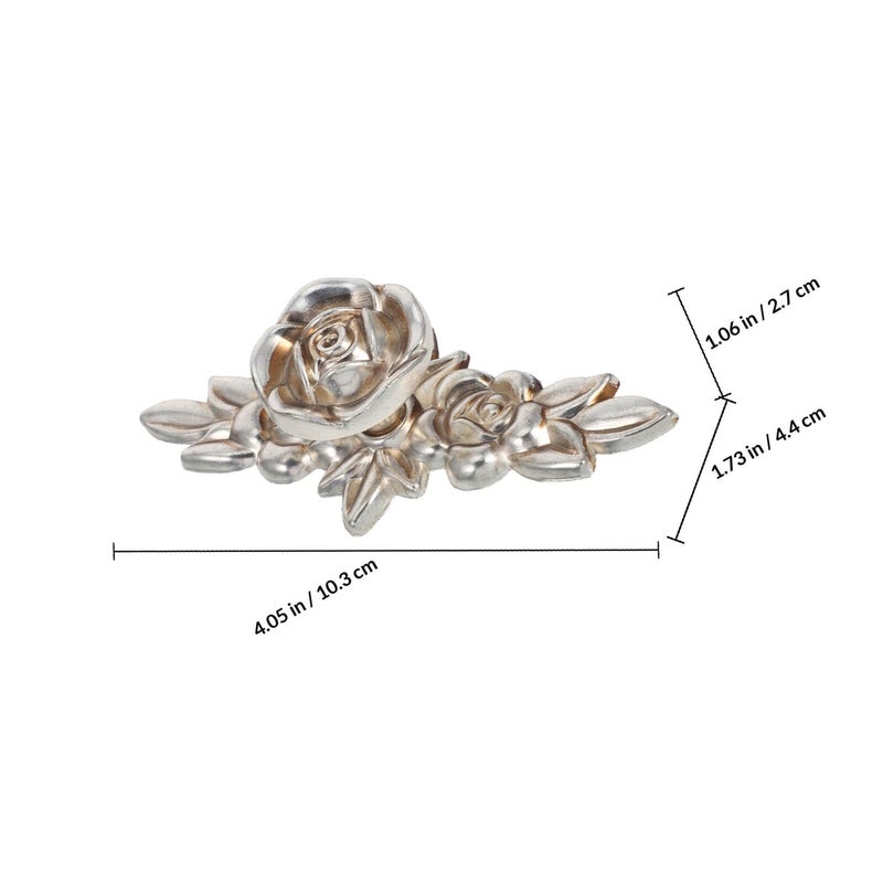 Vintage Floral Zinc Alloy Cabinet Knob with Backplate Ivory White Drawer Pull Handle - Image 3