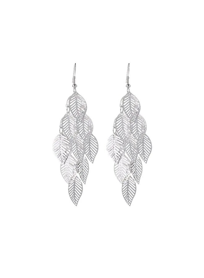 Earring Chain Layer Openwork Leaf Earrings For Teen Girls Minimalist Piercing Studs Trendy Earrings Funky Jewelry For Women - Image 3