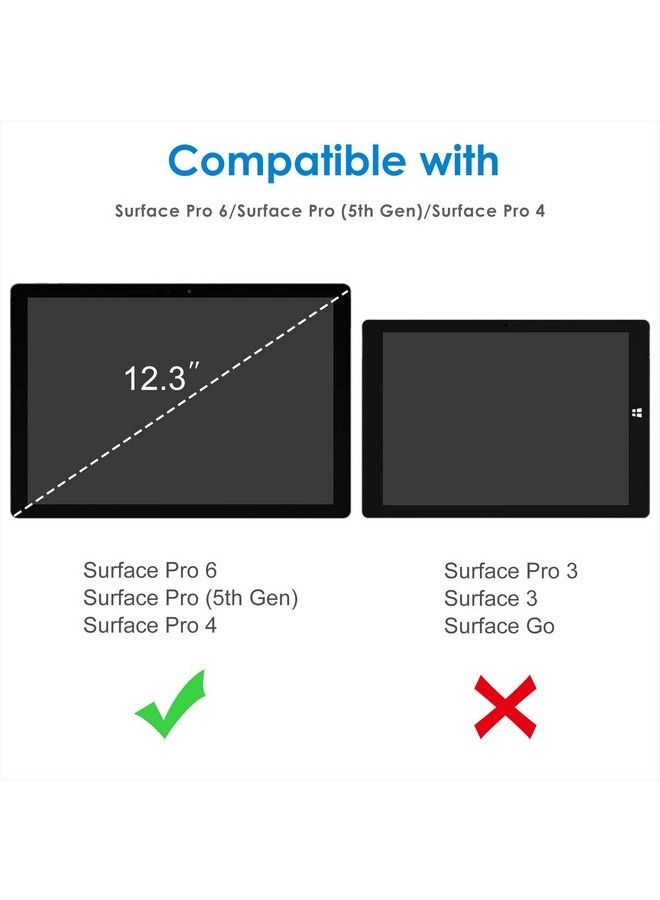 Jetech Screen Protector For Microsoft Surface Pro 6 5 4 Tempered Glass Film - Image 3
