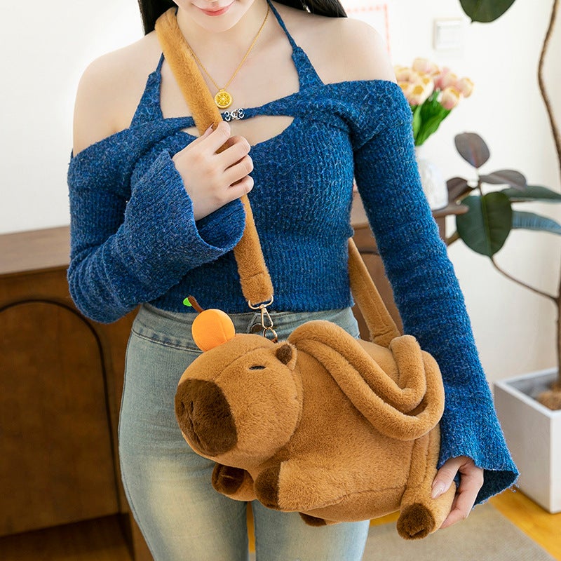 New Capibara Capybara Plush Cartoon Backpack Pendant Accessory Girly Heart Storage Bag Birthday Gift - Image 3