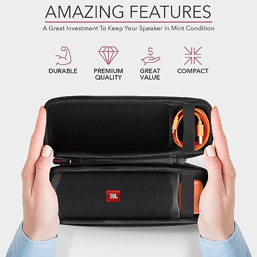 VERTUS® Protective Hard Case Box Travel Carrying Zipper Cover Compatible for JBL Flip 7 / Flip 6 / Flip 5 / Flip 4 / Flip 3 / Flip Essential (Black) - Image 2