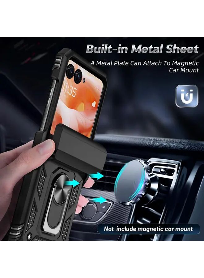 Blue Magnetic Kickstand Shockproof Phone Case for Galaxy Z Flip 7 with Camera Protector - Image 3