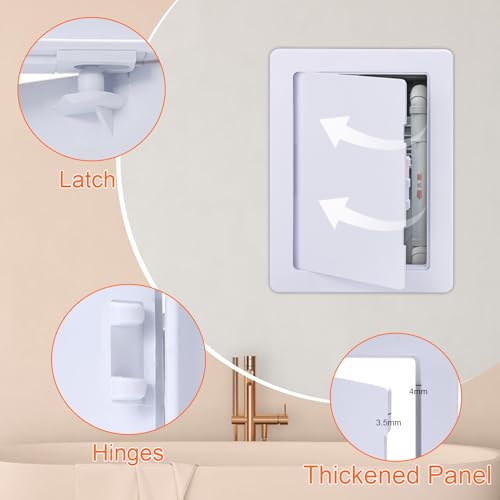 Suteck Plastic Access Panel for Drywall Ceiling 6 x 9 Inch Reinforced Plumbing Wall Access Doors Removable Hinged White - Image 5