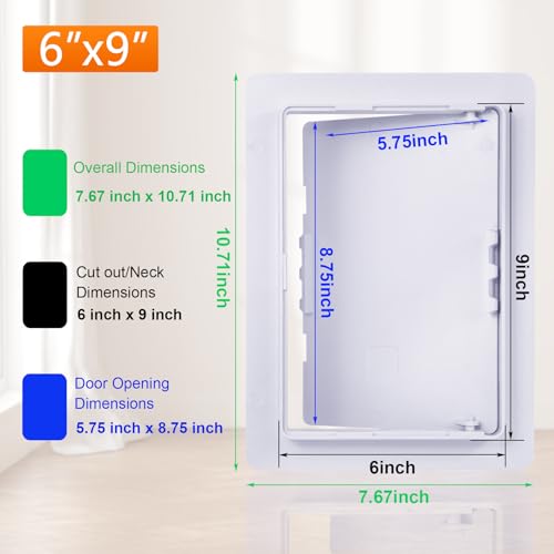Suteck Plastic Access Panel for Drywall Ceiling 6 x 9 Inch Reinforced Plumbing Wall Access Doors Removable Hinged White - Image 2