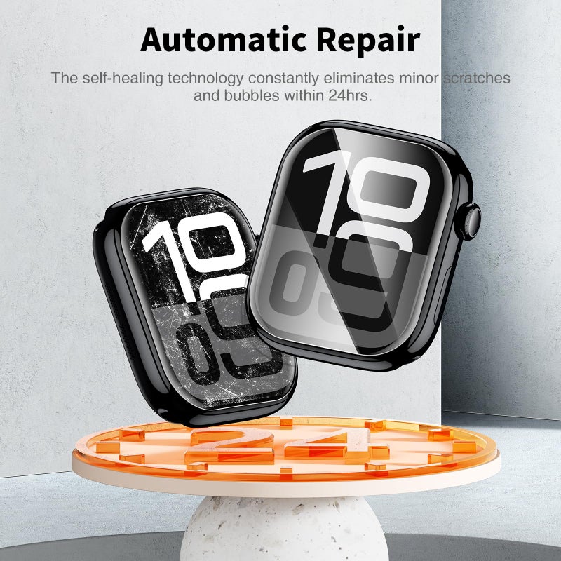 LK 6 Pack for Apple Watch Series 11 Screen Protector 46mm Series 10 [Flexible TPU Not Glass] Self-Healing, Max Coverage, Bubble Free, HD Clear Screen Protector for iWatch S11/S10 46mm, Anti-Scratch - Image 3