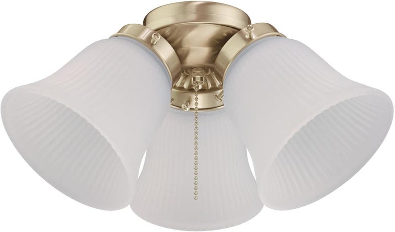 Westinghouse 7784500 ThreeLight Led Cluster Ceiling Fan Light Kit Polished Brass Finish with Frosted Ribbed Glass  Polished Brass - Image 1