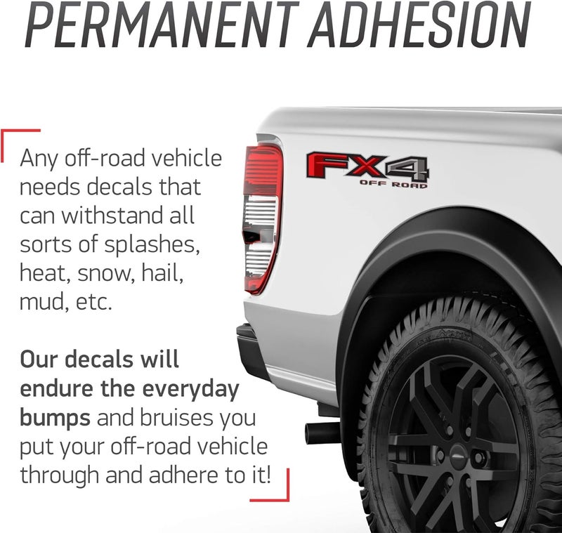 GOLD HOOK ملصق بديل FX4 للطرق الوعرة لشاحنات F150 الجانبية وF Truck Super Duty وF250 وF350 وF450 (2015-2018) (مقطوع بدقة (قشر وألصق)) ألوان عصرية متنوعة - Image 4