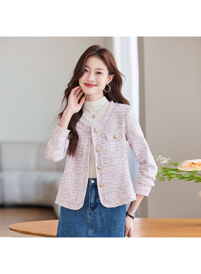 TELUOMAN Troeman French Style Round Neck Chanel-inspired Jacket Women Autumn New Elegant Casual Short Blazer Top - Image 4