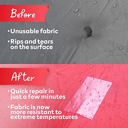 XFasten X Fasten Fabric and Vinyl Repair Tape, Clear, 3-Inches by 20-Inches (2-Set), Waterproof Vinyl Repair Hole Patch Kit for Tent, Exercise Ball, Kayak, Inflatable Bed, Pool Float, and Airbed Mattress - Image 3