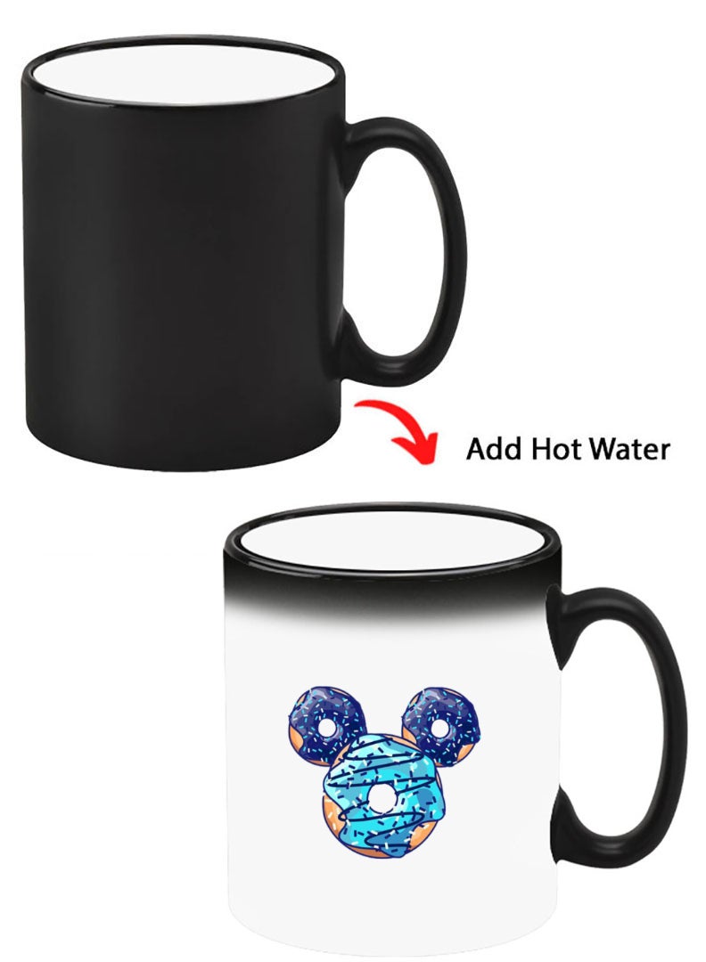 Theodor Color Changing Heat Sensitive Ceramic Mug, Image Revealed When HOT Liquid is Added! Donut Mickey - Image 1