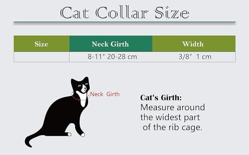 CHUKCHI Heart Bling Cat Collar with Safety Belt and Bell 8-11 Inches - Image 5