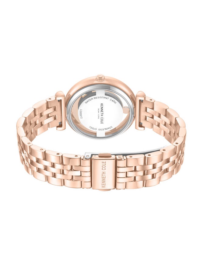 Kenneth Cole New York 34mm Analog Women's Watch with Rose Gold Stainless Steel Bracelet  - Image 3