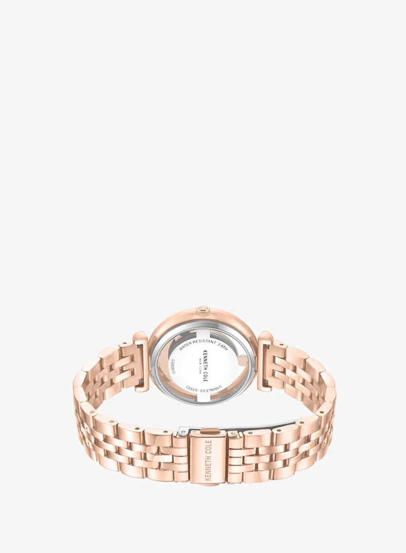 Kenneth Cole New York  34mm Analog Women's Watch with Rose Gold Stainless Steel Bracelet for Women | Best Price UAE