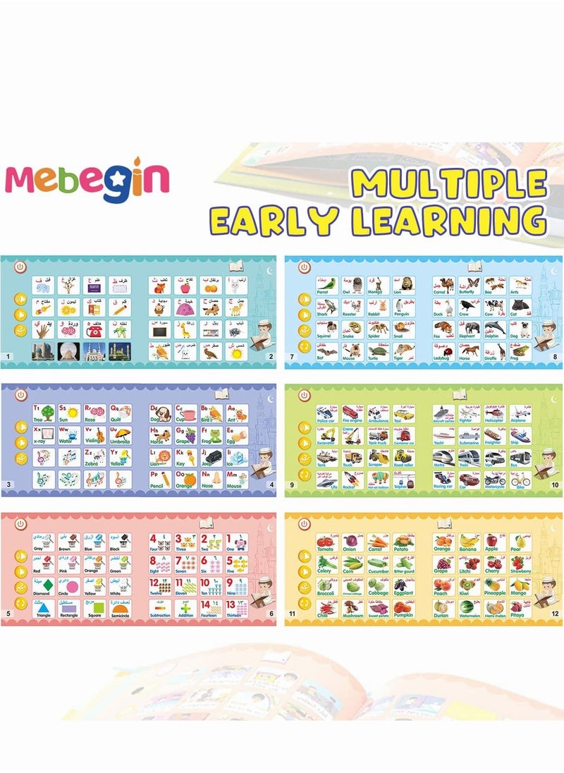 ميبيجين - كتاب تعلم اللغة العربية الإلكتروني، آلة القراءة باللغة العربية، كتاب تعليمي ذكي للأطفال، كتاب أنشطة تعليمية للأطفال، كتاب أنشطة تعليمية ما قبل المدرسة، ألعاب للتطوير والنشاط المبكر، 3 بطاريات AAA مطلوبة (غير متضمنة)، 23.5*20.5 سم - Image 1
