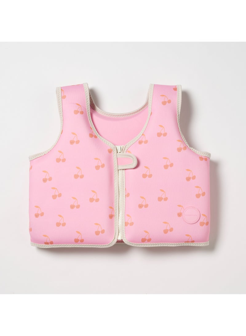 SUNNY LIFE Kids Swim Vest 3–6 Years – Cotton Candy Cherry | Child Floatation Jacket for Pool, Beach & Vacation Use – Adjustable Safety Strap - Image 1