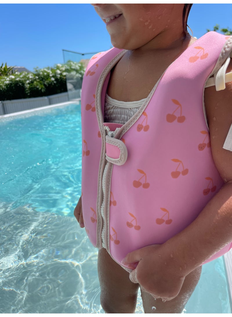 SUNNY LIFE Kids Swim Vest 3–6 Years – Cotton Candy Cherry | Child Floatation Jacket for Pool, Beach & Vacation Use – Adjustable Safety Strap - Image 4