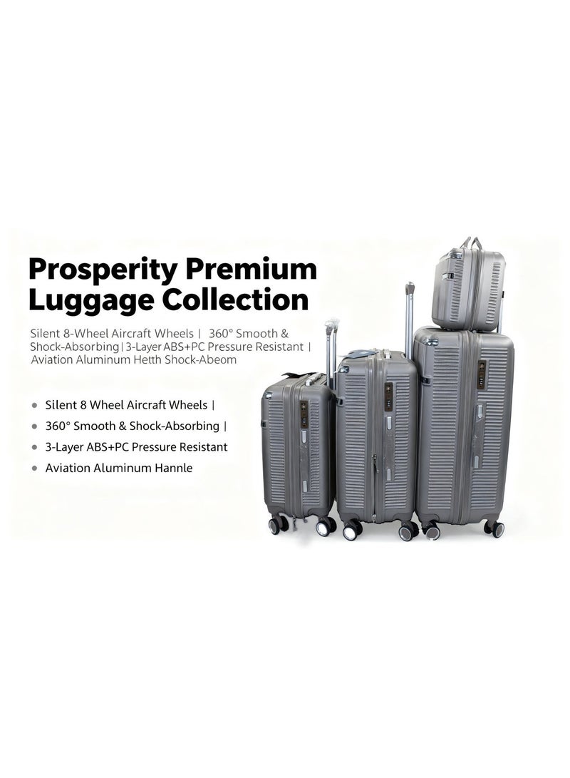 الازدهار أمتعة Prosperity المتميزة القابلة للتوسيع مع 8 عجلات صامتة، خفيفة الوزن من مادة ABS+PC، مقاسات متعددة للسفر الفاخر - Image 3