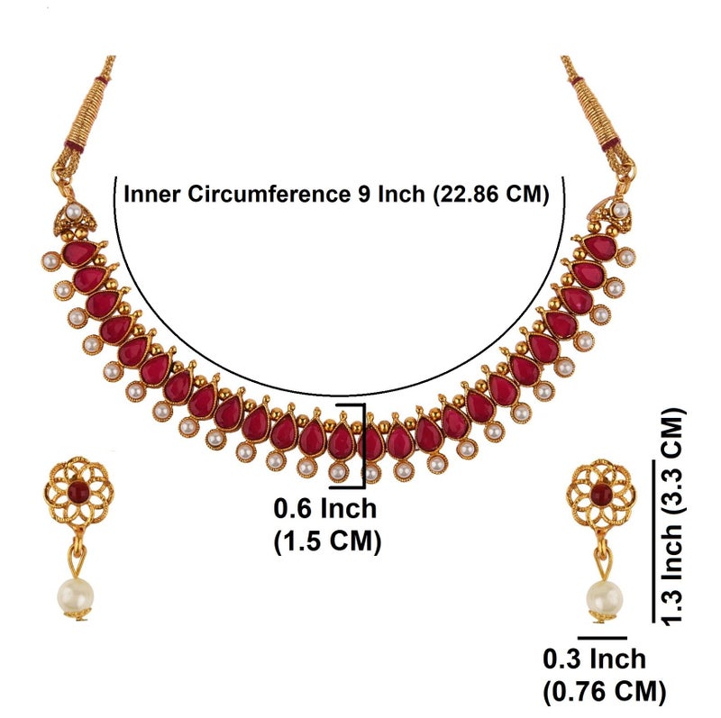 Efulgenz Indian Choker Sets Indian Jewelry Sets for Women Bollywood Faux Kundan Pearl Choker Necklace Earrings Set Wedding Jewelry for Women - Image 4