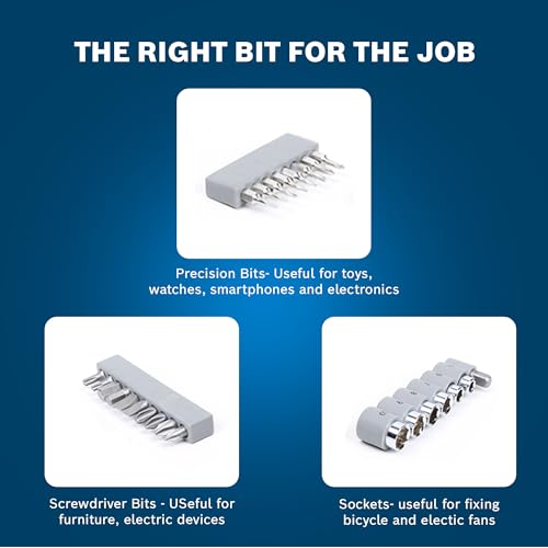BOSCH ‎ All-in-One Hand Tool Kit, 108 Pieces, Rachet Screwdriver & Allen Key, Multiple Drill Bits, Additional Performance Tool, Blue, Hard Case - Image 5