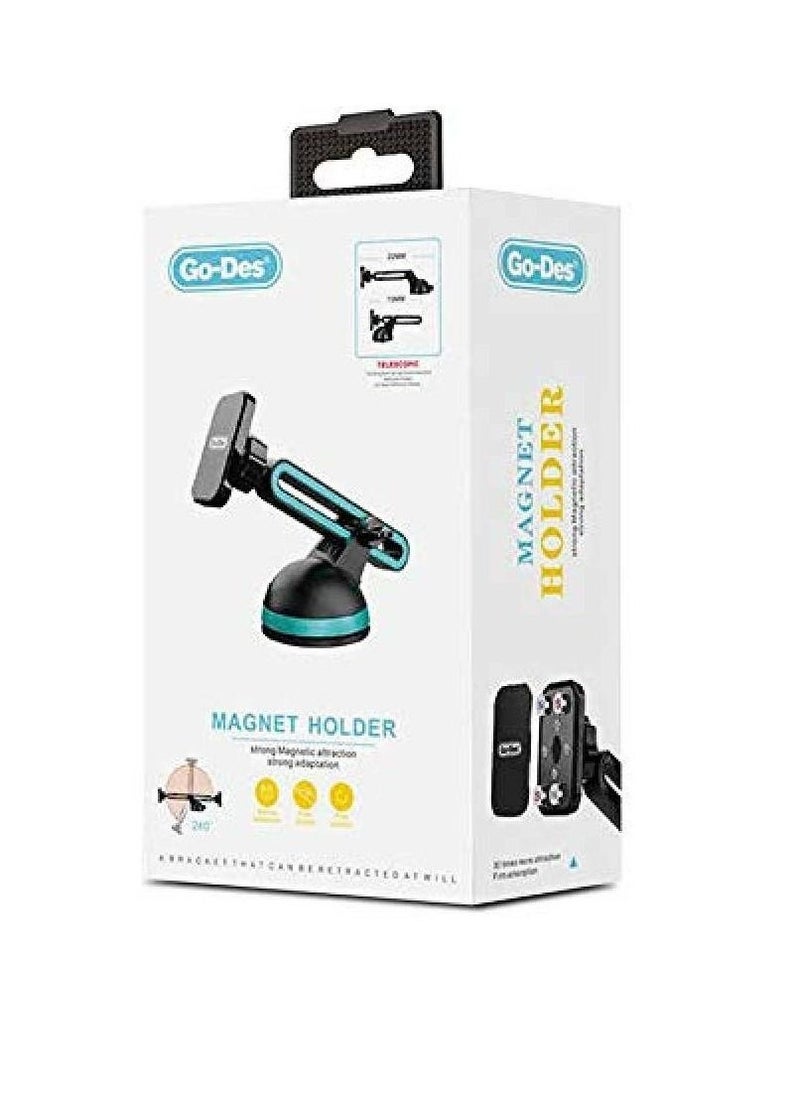 GO-DES GD-HD637 Adjustable Neck Magnetic Car Phone Holder/Mount Black - Image 2