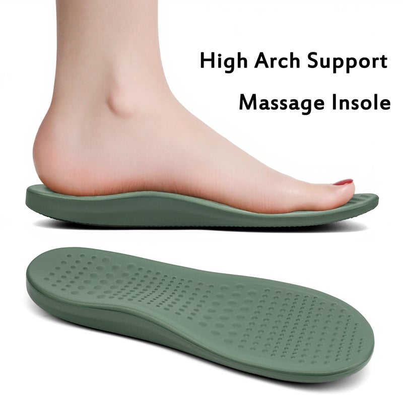 INMINPIN Women and Men Orthopedic Clogs Arch Support Garden Shoes Sandals Slippers with Plantar Fasciitis Feet Insoles,Avocado,12.5-13.5 Women/11-11.5 Men - Image 3