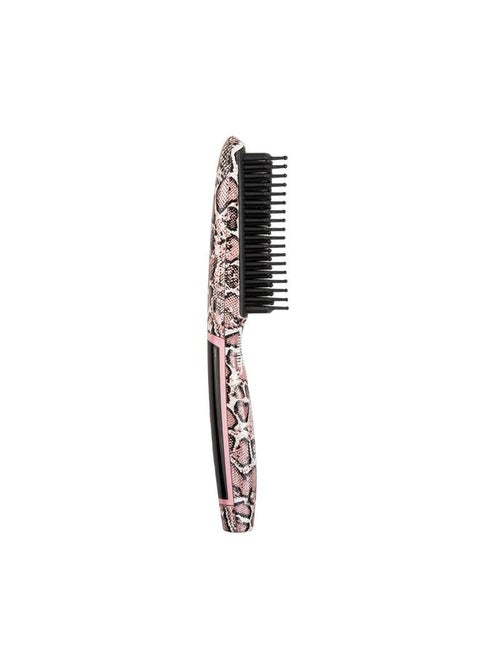 Triangl Pro Heated Detailer Brush, Smoothing, Anti-Frizz Professional Heat Styling Brush, Burn-Free Firm Bristles, Ionic and Ceramic Technology, 5 Heat Settings (11", Snakeskin)