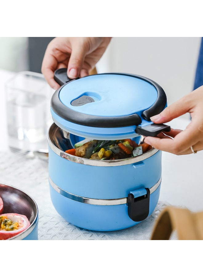 Stainless Steel Student Lunch Box 304 Bento Box Round Sealed Preservation Box Multi-Layer Convenient Insulation Lunch Box Printed LOGO-Specifications:201 High Quality Four-layer Frosted Model-Color:Green - Image 5