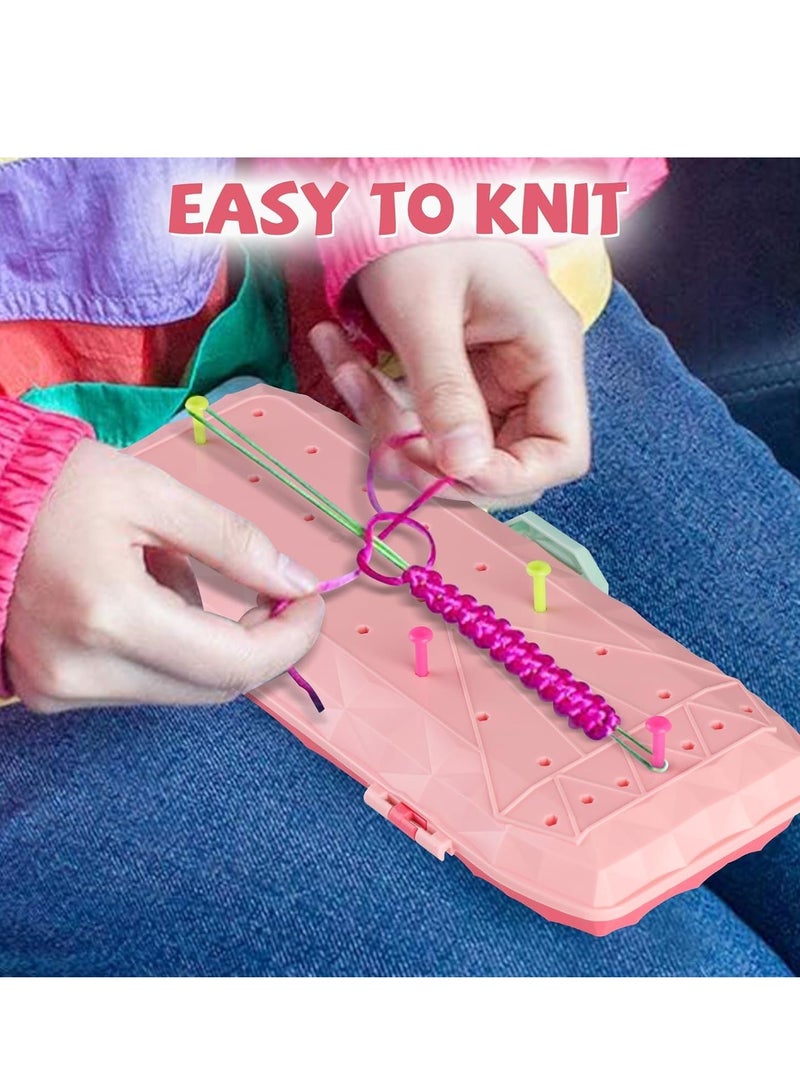 SYOSI طقم صنع أساور الصداقة، ألعاب، للأعمار 7 8 9 10 11 12 سنة، أفكار هدايا للفتيات، هدية عيد ميلاد للمراهقات، أداة لصنع الحرف والأشغال، DIY، مجموعة أنشطة سفر للأطفال (وردي) - Image 2