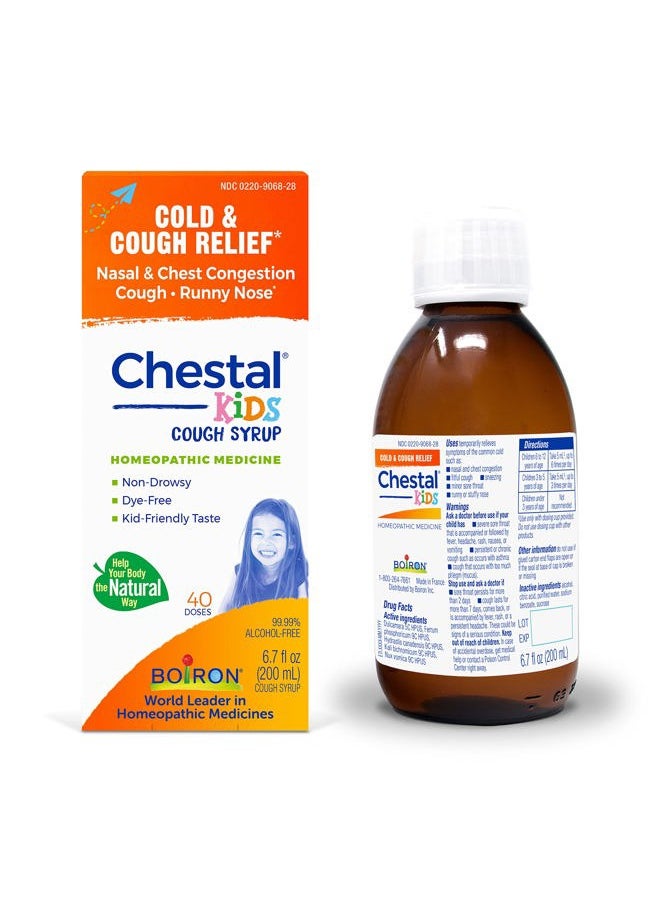 Boiron Chestal Children's Cold and Cough Syrup for Nasal and Chest Congestion, Runny Nose, and Sore Throat Relief - 6.7 Fl oz  - Image 1