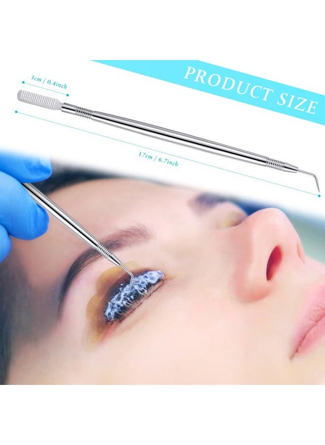 Chumia 2 Pieces Eyelash Lift Perm Tool Lash Separator Tint Tool Stainless Steel Metal Lash Lift Rods for Eyelash Eyebrow Perming Tinting Curling Extensions Supplies(Silver)  - Image 3