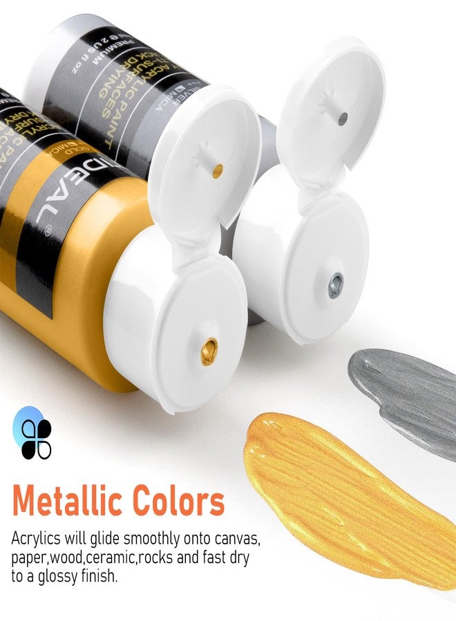 GOTIDEAL Acrylic Paint Set with Paint Brushes, 24 Colors(59ml, 2 oz) Art Craft Paint for Adults and Kids, Perfect for Artist, Beginner, Ideal for Wood, Canvas, Rocks, Outdoor Painting Supplies - Image 2