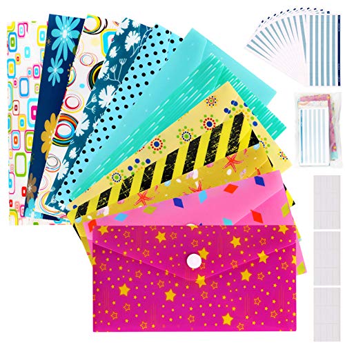 ABC life Cash Envelopes Plastic for Budget System - Money Envelopes for Budgeting and Saving, 12 Pack of Assorted Colors, Tear and Water Resistant, 12 Expense Tracking Budget Sheets & 3 Label Sheets - Image 1