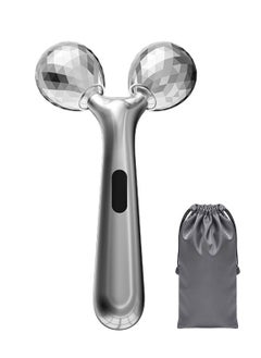 Stainless Steel Scraping and Facial Roller Set, Micro Current V Shaped Facial Roller Massager, Facial Carving Tool, Metal Skincare, Reduces Neck and Eye Wrinkles, Female Massager