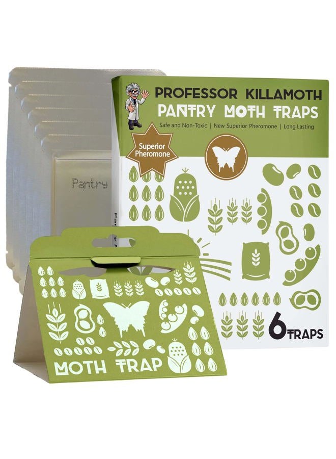 Professor Killamoth Pantry Moth Traps 6 Pack | No Insecticides | Child and Pet Safe | Superior Attractant - Image 1