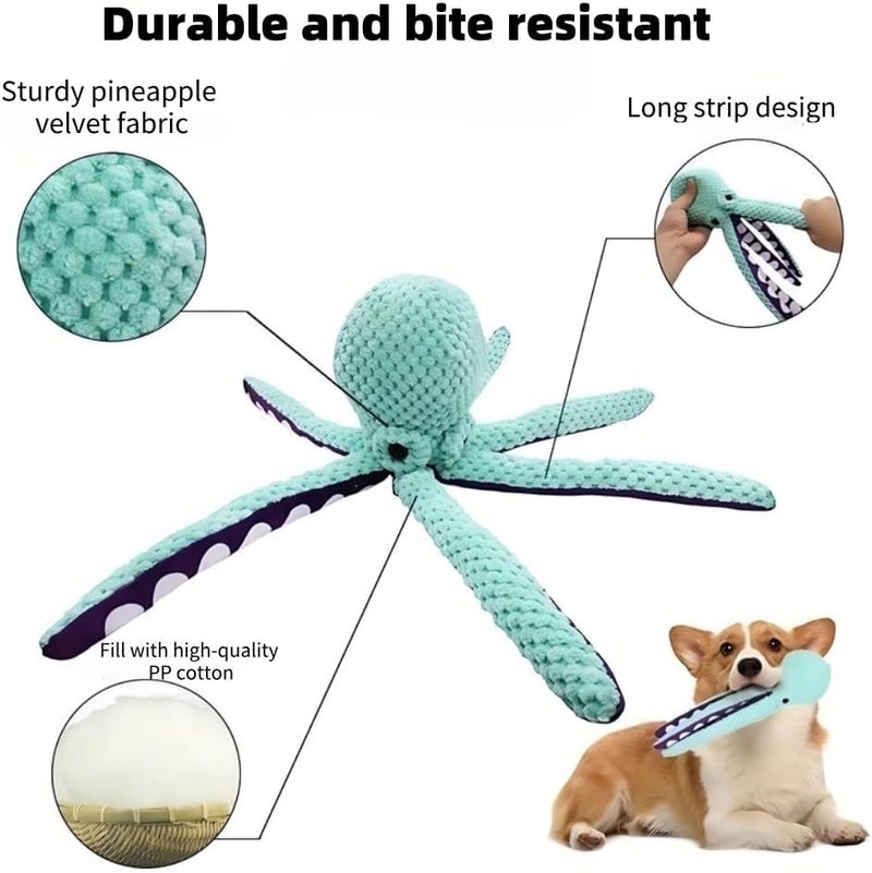 Interactive Plush Octopus Dog Toy with Squeaker - Anti-Anxiety Chewing Toy for All Dog Sizes - Image 3