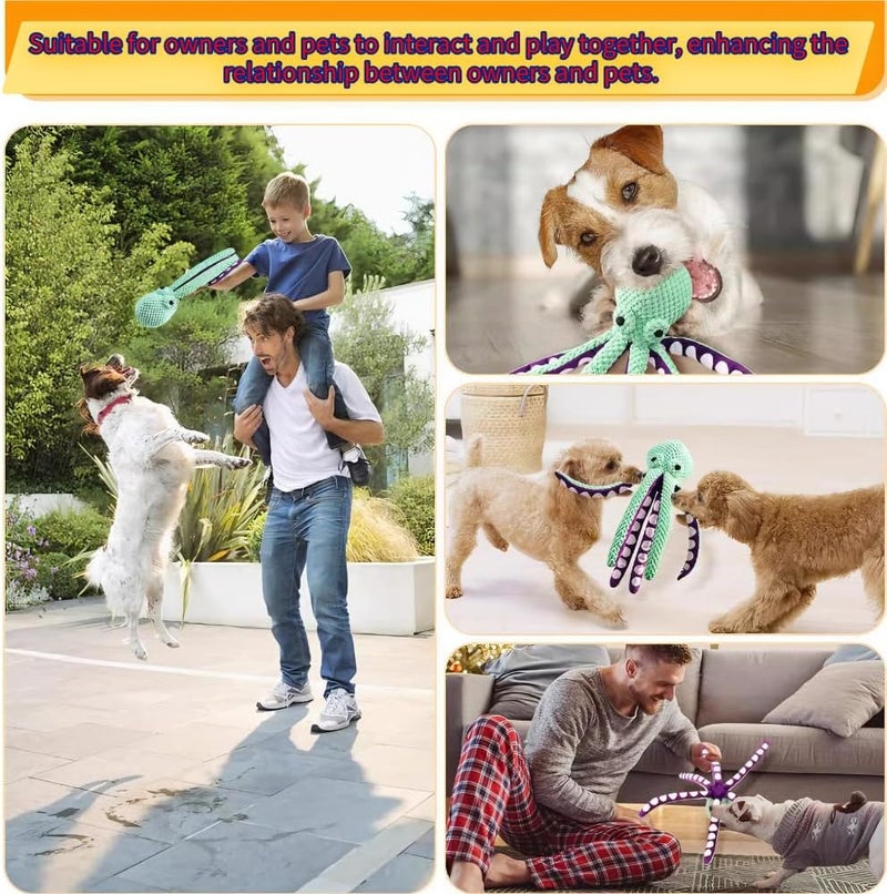 Interactive Plush Octopus Dog Toy with Squeaker - Anti-Anxiety Chewing Toy for All Dog Sizes - Image 5