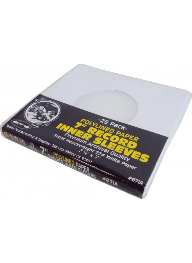 Square Deal Recordings & Supplies (100) Super Heavyweight Polylined Paper Inner Sleeves for 7" Records - Archival Quality, Acid-Free, Static-Free - Premium Protection  - Image 2