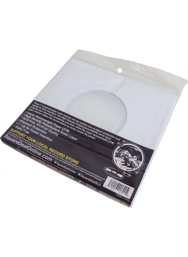 Square Deal Recordings & Supplies (100) Super Heavyweight Polylined Paper Inner Sleeves for 7" Records - Archival Quality, Acid-Free, Static-Free - Premium Protection  - Image 3