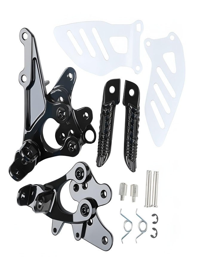 TCMI Motorcycles Black Front Rider Foot Pegs Footrest Bracket Fit For Suzuki GSXR 600 750 2011-2018, GSXR1000 2009-2016 - Image 1