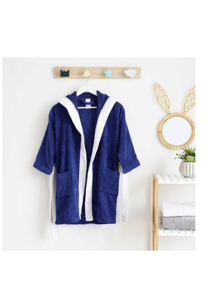 Pan Home Pan Home Permea Hooded Kids Bathrobe 7-10Y Blue  - Image 4