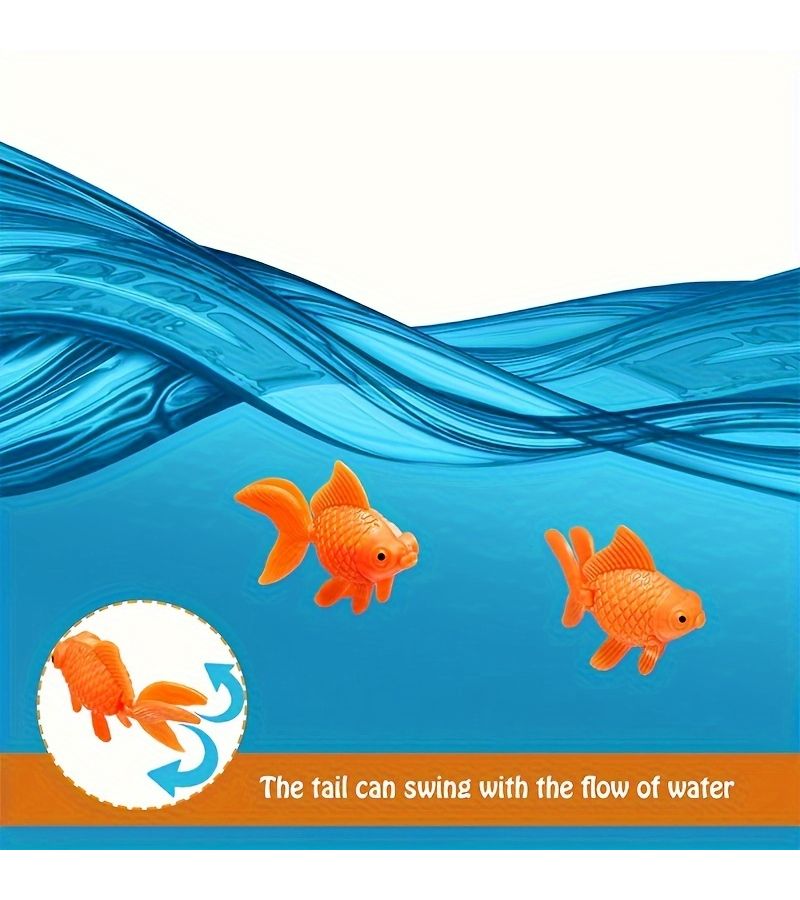 6pcs Lifelike Synthetic Fish for Aquariums Orange Goldfish Decorative Tank Set - Image 4