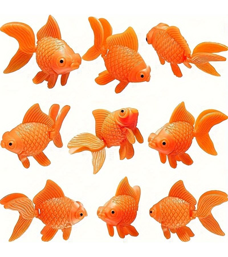 6pcs Lifelike Synthetic Fish for Aquariums Orange Goldfish Decorative Tank Set - Image 1