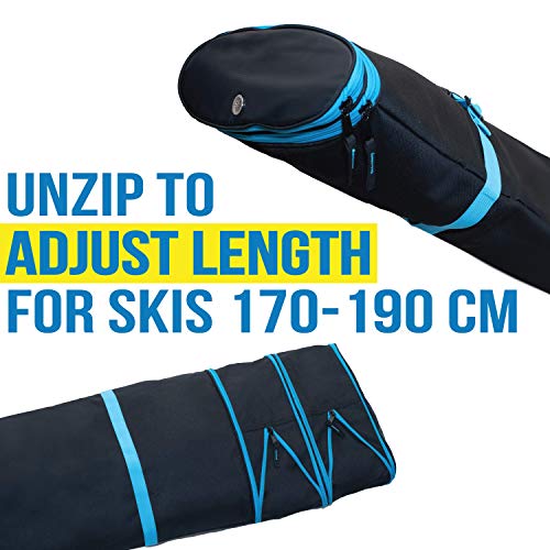 Athletico Dynamic Adjustable Length Ski Bag - Padded Ski Bag Adjusts from 170cm to 190cm - Image 2