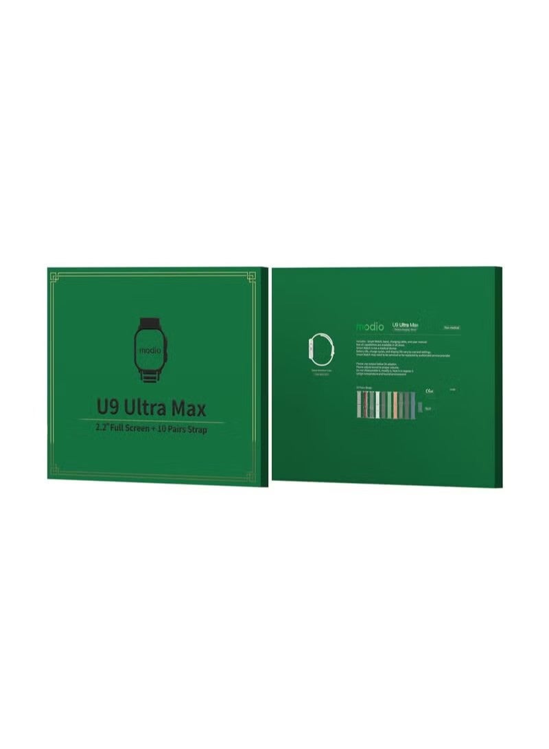 Modio U9 Ultra Max 49mm Full Screen HD Smart Watch with 10 Set Strap and Wireless Charger for Men's and Women's - Image 5