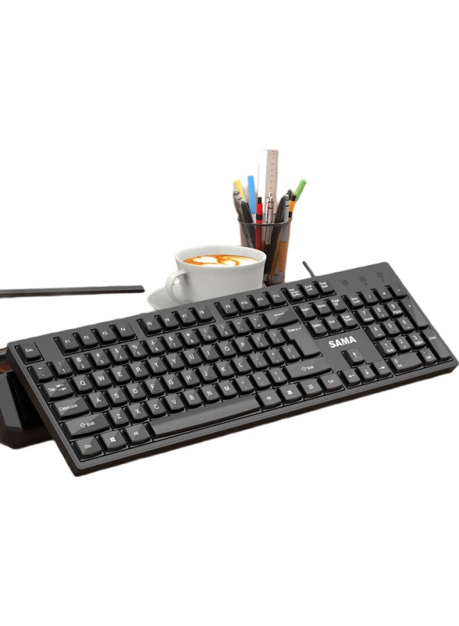 Sama K130 Wired Usb Keyboard, Black, Business Office Keyboard, Laptop And Desktop Computer Keyboard, Plug And Play, Waterproof And Splash-Resistant, Classic Feel, Quiet - Image 2