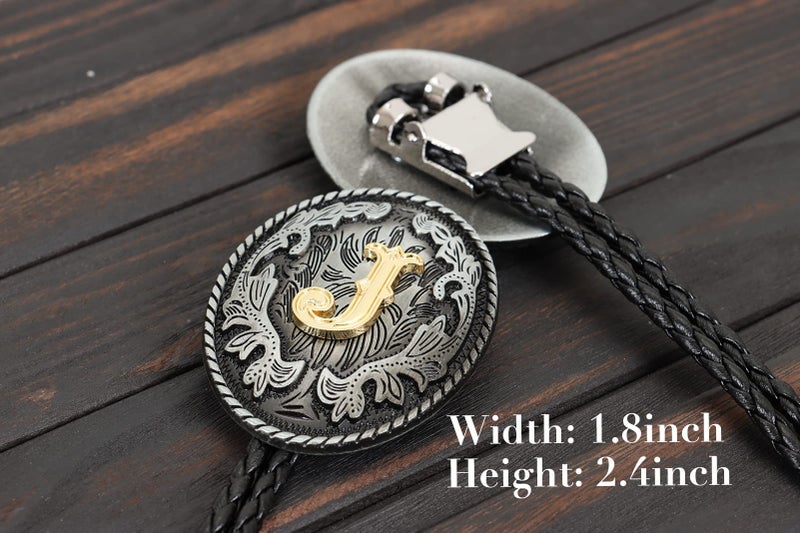 Wentur Bolo Tie for Men - Western Bolo Ties Alphabet Letter ABCDJMR to Z - Western Cowboy Initial Bolo Tie for Women Cowgirl (B) - Image 4